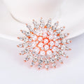 Korean Ins Crystal Sunflower Brooch Hijab Pin Faux Pearl Flower Rhinestones Brooches Pins Accessory