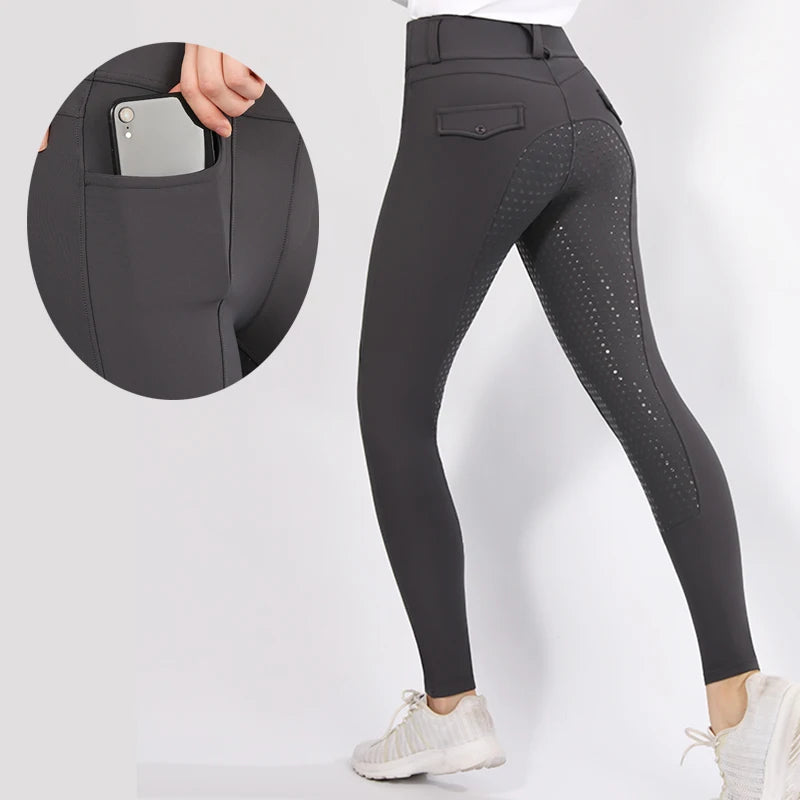 7 Colors Horse Thicker Gel Grip Compression Jodphurs Breeches Horse Riding Leggings Women Equestrian Clothing Breeches