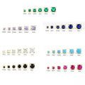Real 925 Sterling Silver Mini  Round Zircon Stud Earrings Set for Women Classic Fine Jewelry Ear Hole Care Accessories