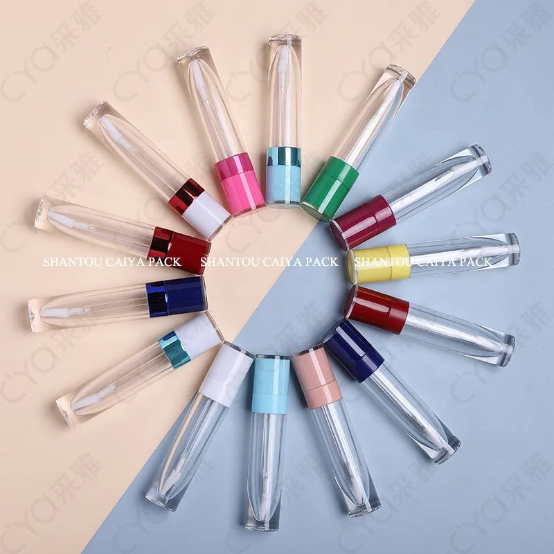 8ml Colorful Wholesale Empty Cylinder clear Yellow White Blue Lip Gloss Containers Tube Lipgloss Packaging Lipstick Container