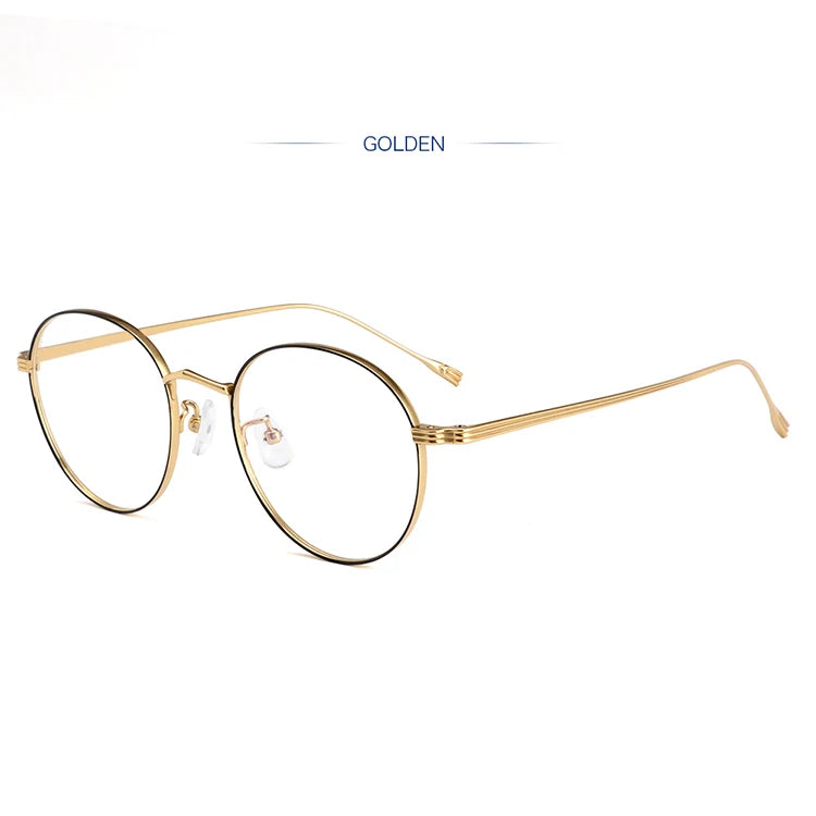 Vintage Round Metal Optical Frames Eyeglasses Spectacles Titanium Rose Gold Glasses