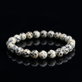 8mm Natural Dalmation Jasper Gemstones Round Beads Bracelet Energy Power Crystal Healing Elastic Stretch Bracelets