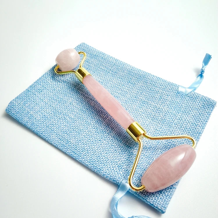 DIY Rose Quartz Jade Massage Tool Stone Face Anti Aging Jade Roller