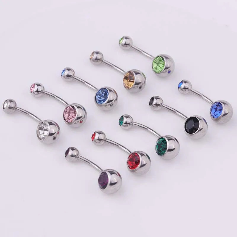 Wholesale Fashion Stainless Steel Belly Ring Silver Plated Elegant Body Jewelry Navel Ring Belly Button for Women Men
