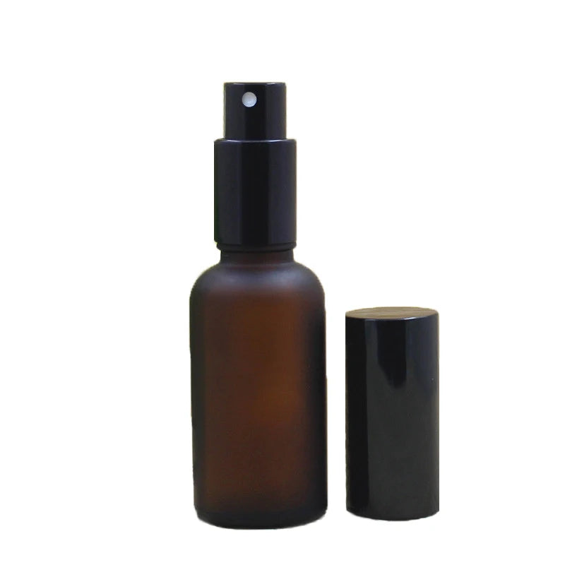 50ml Frosted Amber Glass Spray Bottle Fine Mist Atomizer Refillable Essential Oil Perfume Container for Cosmetic Skin Care