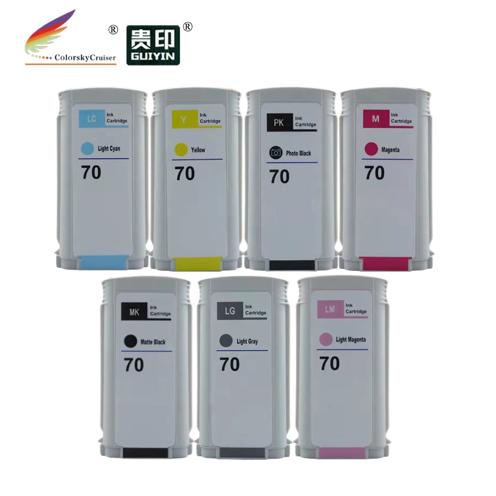 CHR70 Compatible Dyed-based Ink Cartridge for HP 70 DesignJet Z3100 Z3200 Plotter 130ml Each