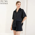 FUNG 6035 Oversized Style Extra Plus Solid Plain Satin Silk PJS