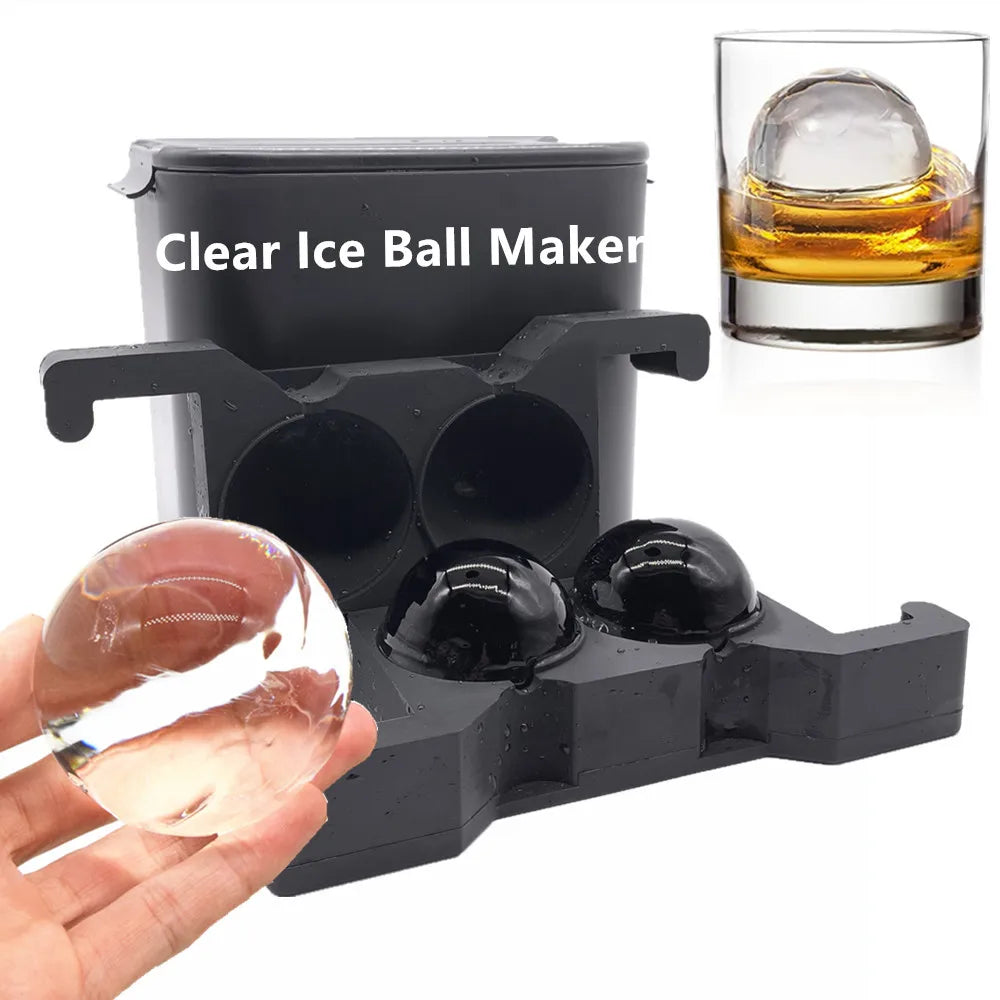 USA Best Clear Ice Baller Double 2.5 Inch Crystal Clear Slow Melting Ice Spheres Directional Freezing Duo Ice Ball Maker MegaBDM