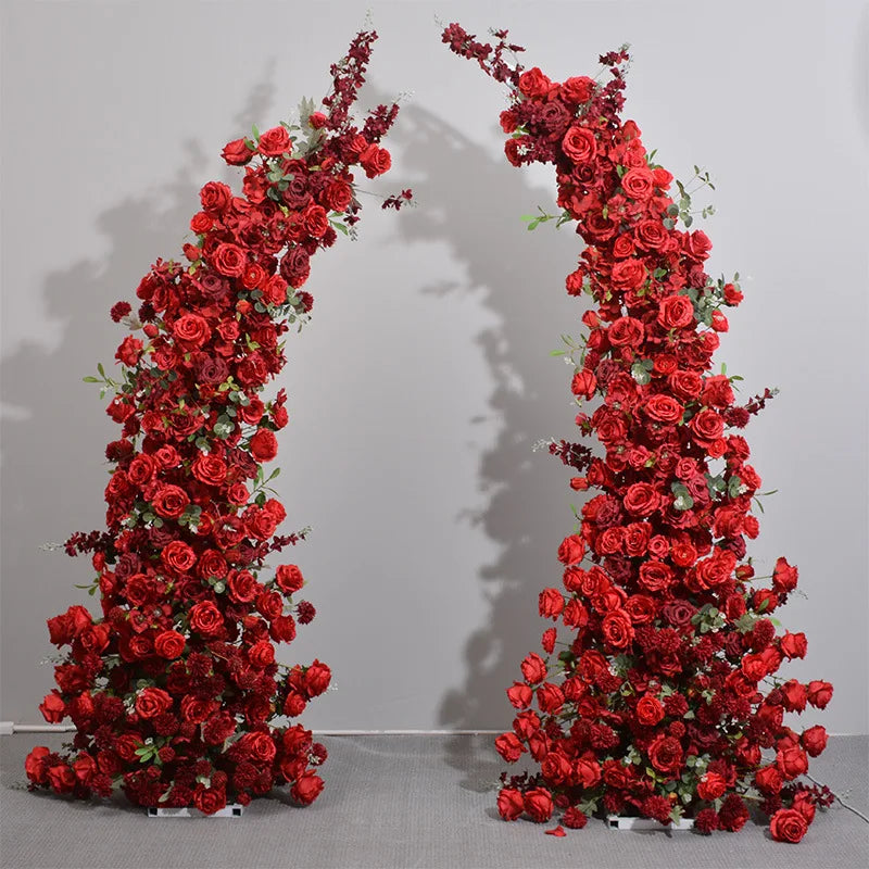 L-HOA006 Wholesale Wedding Arch Horn with Flower Backdrop Artificial Flower Horn Arch Arrangement for Event Decoration