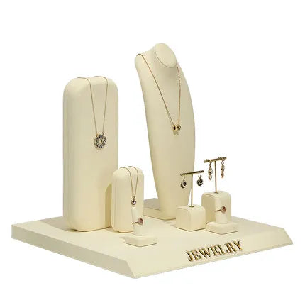 Bettism new fashion jewelry display props for store luxury metal jewelry stand showcase display set