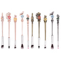 5pcs Exquisite Magic Harry Makeup Brush Set Magic Wand Eyeshadow Brush Set Metal Cosmetic Brush Girl Gift