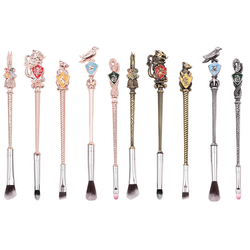 5pcs Exquisite Magic Harry Makeup Brush Set Magic Wand Eyeshadow Brush Set Metal Cosmetic Brush Girl Gift