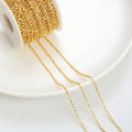 18K Gold Plated Brass Laser Bead Chain DIY Necklace Making Accessories Fine Chain for Jewelry Making