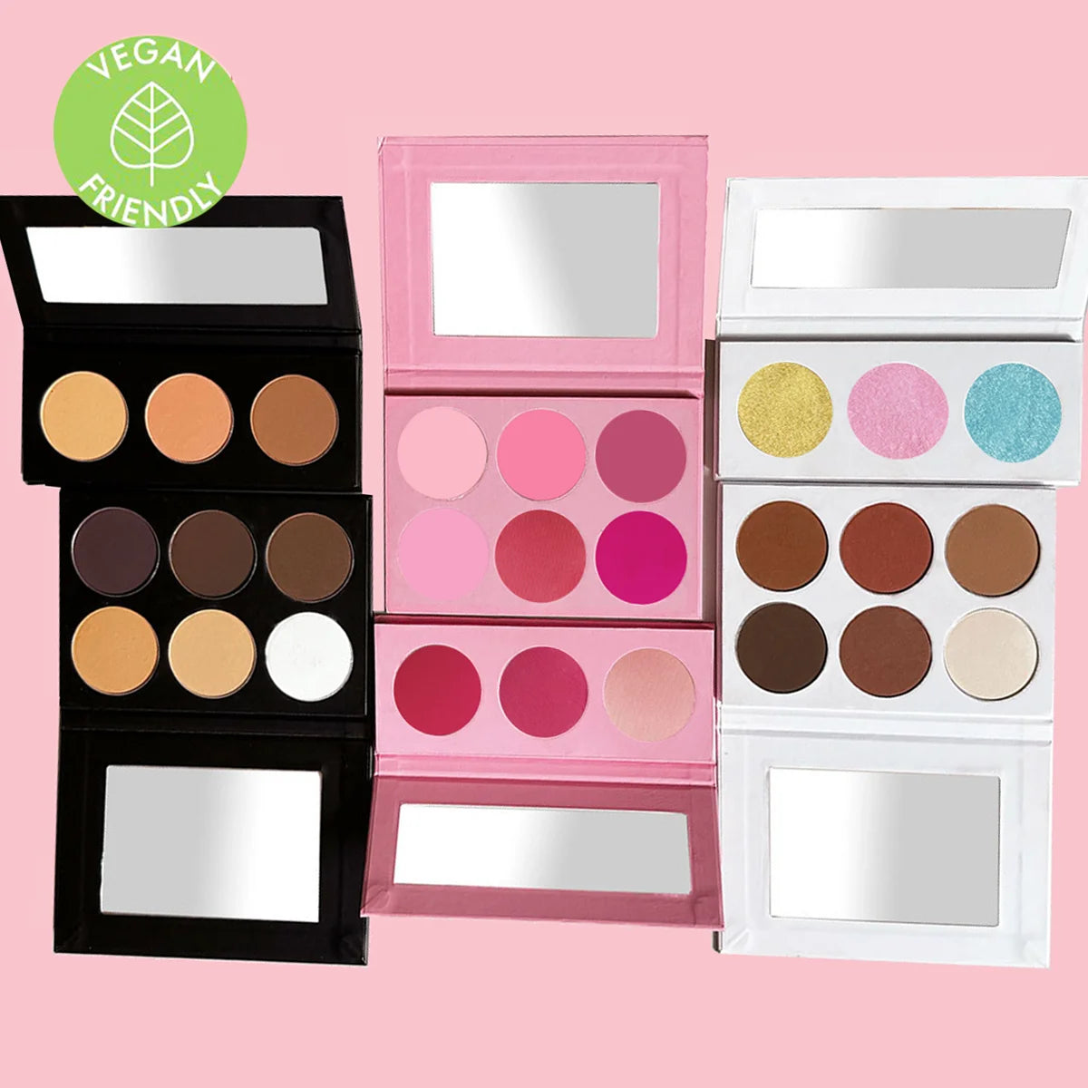 Custom logo High Pigmented Contour Highlighter Blush Palette Bronzer Shimmer pink Vegan Cruelty Free Blush Palette