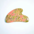 Diy Natural Unakite Stone Facial Neck Heart Shape Guasha Crystal Stone