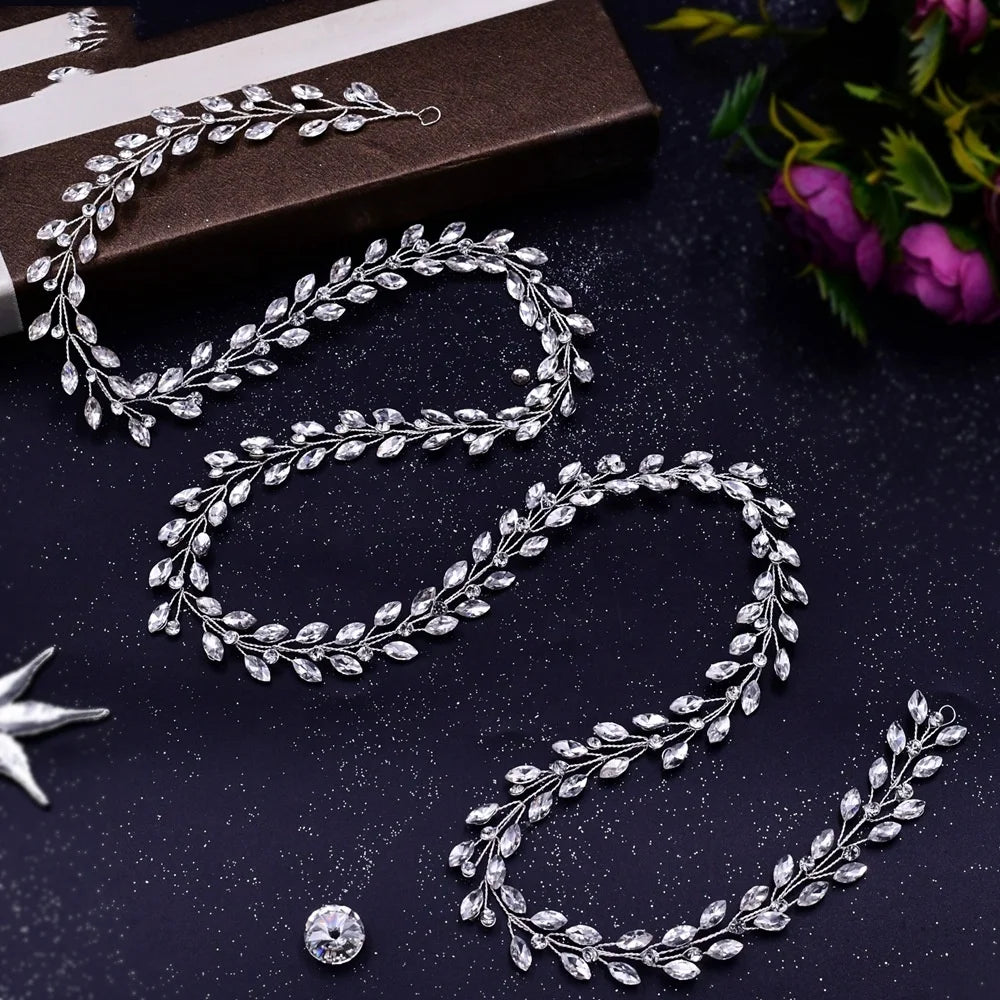Bridal Hair Jewelry Wedding Headband Rhinestones Bride Crystal Headpiece Headdress Rhinestone Bridal Hair Accessories