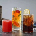 8oz Square Drinking Glasses Modern Highball Thin Cute Cocktail Glasses Glassware Drink Tumbler Square Glass Cup