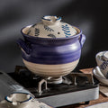 Hand-drawn Japanese Classic Ceramic Eco-Friendly Heat Resistant Casserole Pot Pot Cover for Stew Soup Gas Cooker Household Use