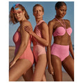 Factory Price Ribbed Swimsuit Scoop Underwire Halter High Waist Bikini