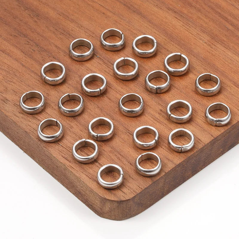 New Products Handmade Pendant for DIY Pearl Chain No Fade Non Allergic Waterproof Stainless Steel Circle Jewelry Findings