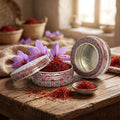 1g 2g 3g 5g 10g Small Round Clear Window Red Metal Food Grade Saffron Tin Box for Candy & Chocolate Packaging