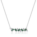 Wholesale Green Moss Agate Crystal Necklace 18k Sparkling Wedding Engagement Pendant Necklace Jewelry