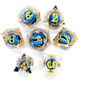 Custom Dragon Eyes D20 D10 DD6 Round Resin Dice Set with Sharp Edge for Games and DND Includes Dice Cup