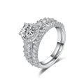 CZCITY Sterling Silver Women AAA Cz Fashion Wedding Party Jewelry Lady Thin Stack Women Ring Set