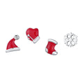 Hot Selling Christmas Enamel Stud Earrings S925 Sterling Silver Zircon Stud Earring for Women Gifts