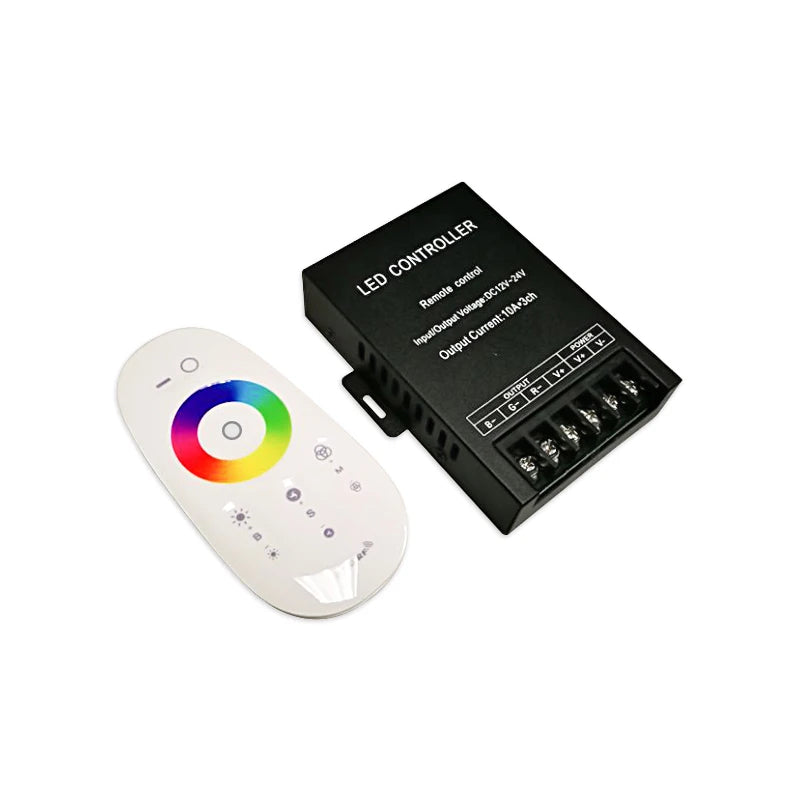 High Quality RGB 30A DC 12V/24V LED Controller 2.4G RF Touch Remote Control 360W Max Load PWM/Constant Voltage Dimming 3-Year