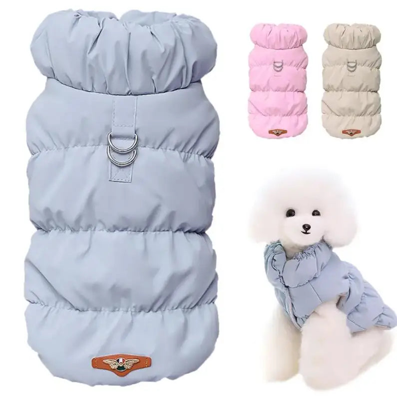 Dog Winter Coat Clothes Warm Solid Pet Down Jacket Windproof Rainproof Medium Small Dogs Clothes