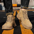 GUYISA Brand Work Shoes Fashion Outdoor Safety Boots with Non-Slip Rubber Sole and Steel Toe for Summer Winter and Autumn