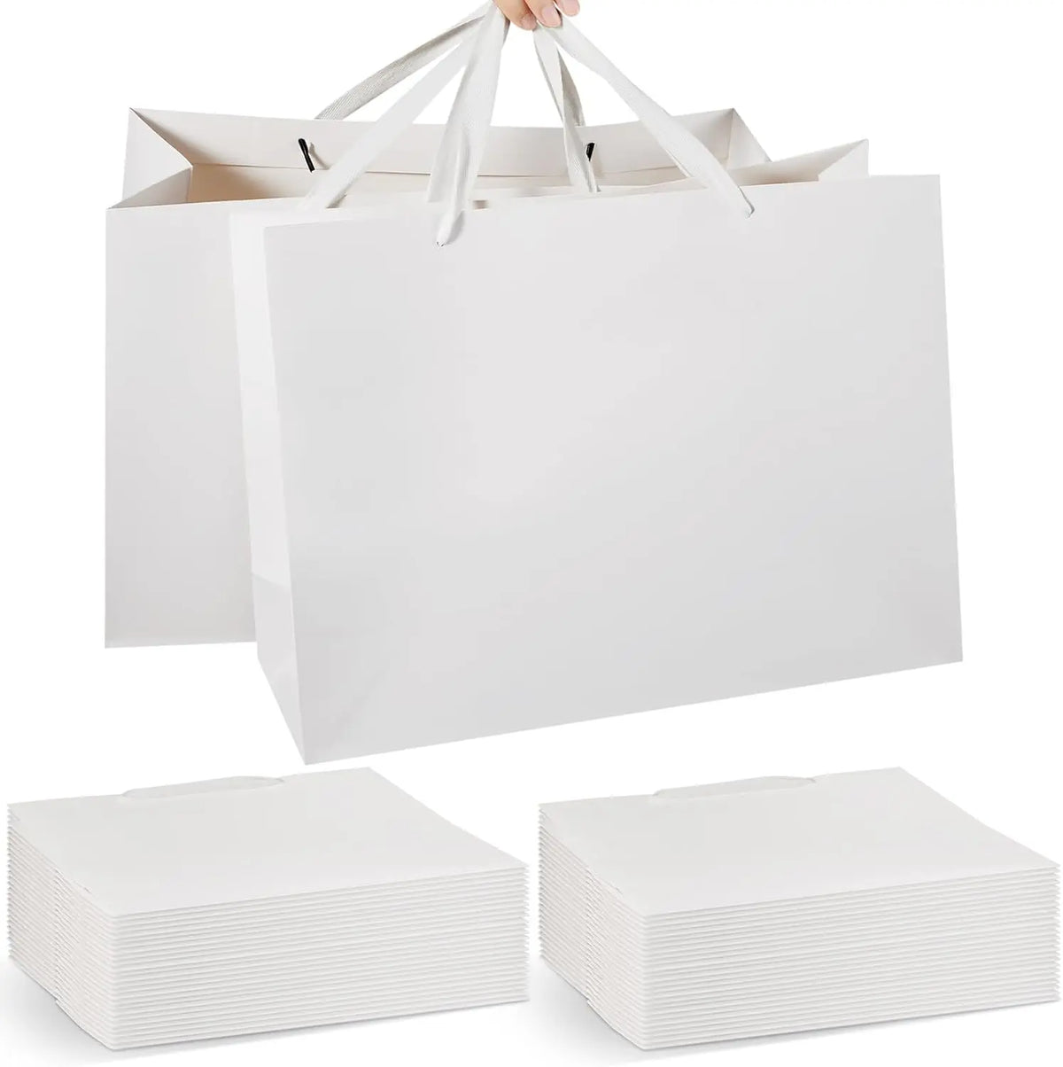 Custom Paper Shopping Bags with logo Luxury Paper Bag Gift Packing with Ribbon Handle