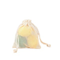 Recyclable Reusable Small Cotton Fabric Produce Mesh Drawstring Bags With Customized Logo