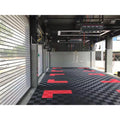 Durable Modern Orange PVC Garage Floor Tiles Portable Square Hard Plastic with Anti-Slip Feature for Car Detailing Shop Workshop