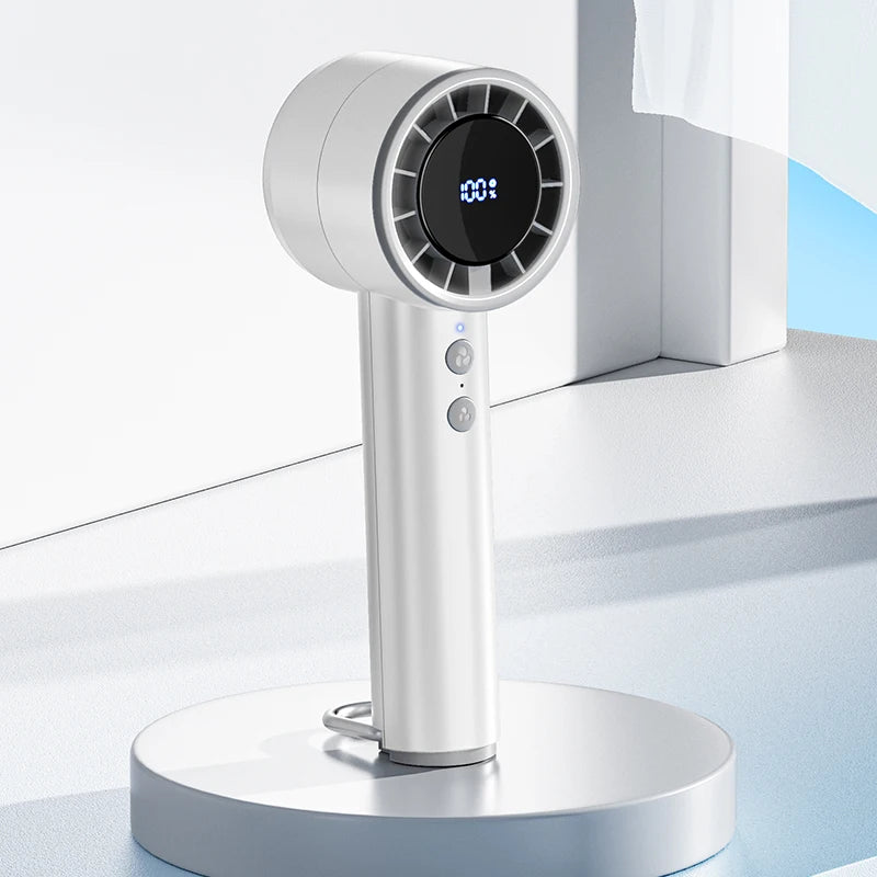 2025 Rechargeable Mini Electric Fan 100 Speed Wind Portable Handheld Fan with USB for Car RV Mountaineering Buckle Portable Fan