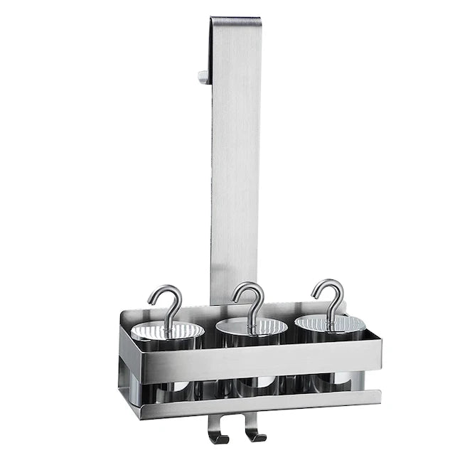 Bathroom Storage Rack with Razor Hook 304 Stainless Steel Hanging Shower Organizer Shelf Basket Over the Door Shower Shelf