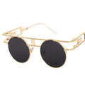 GWTNN ODM Oculos De Sol Men Women Metal UV400 Steampunk Mirrored Round Sunglasses