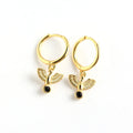 Fashion Earrings Jewelry 925 Sterling Silver Peace dove Animal Drop Earrings with Black Diamond Gold Plated Hoop Earrings Women