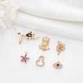 Wholesale Bee Owl Leaf Star Gourd Evil Eye Shape Brass 14K Gold Plated Cubic Zirconia Jewelry Pendant Charms for Necklace Making