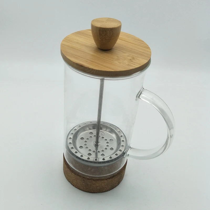 Coffee Hand Brewing Pot French Press Pot Household French Filter Press Pot Coffee Filter Cup with Cork Base Tea Brewer