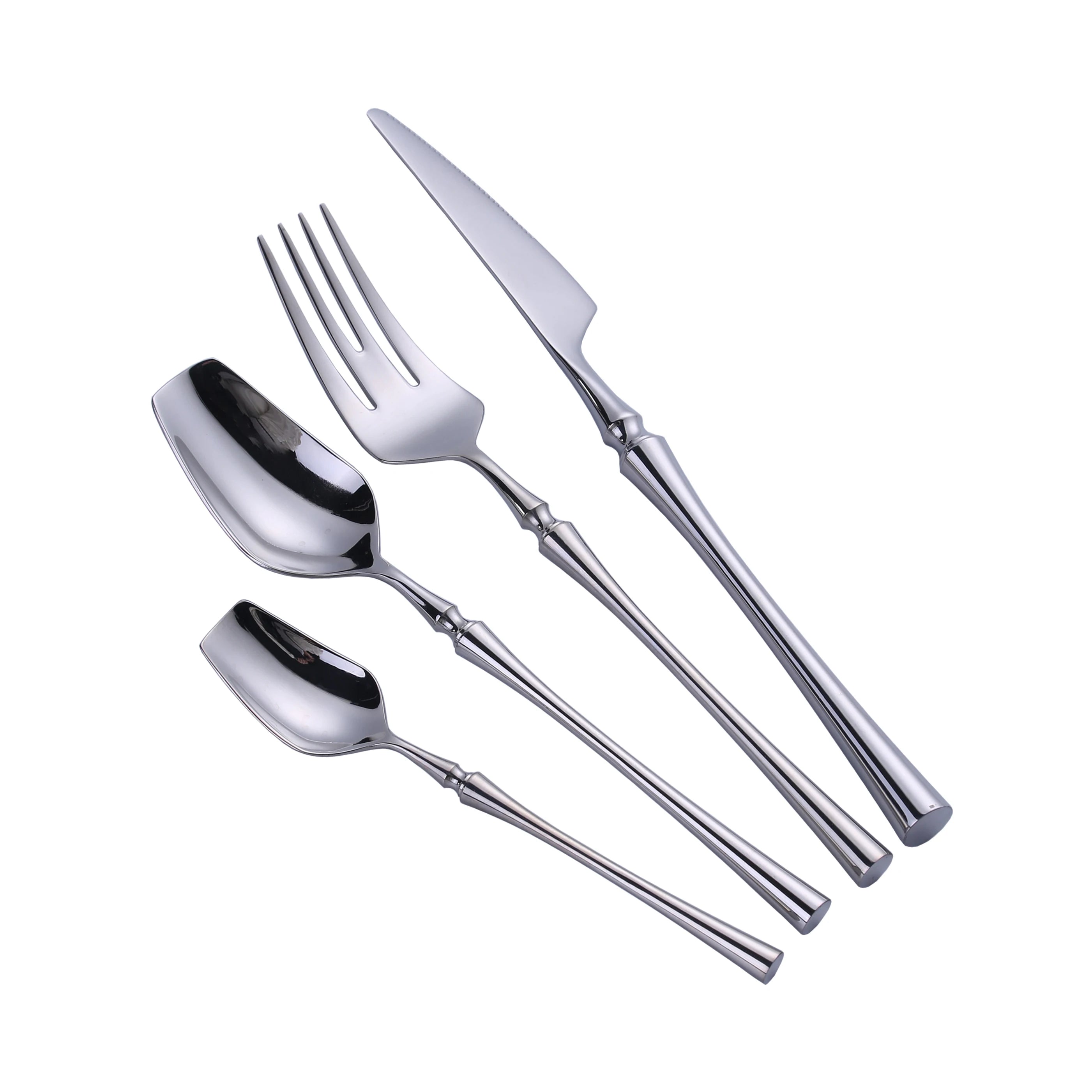 Luxury Mirror Shiny Stainless Steel Flatware Spoon Fork Cutlery Set for Wedding and Back to School Events