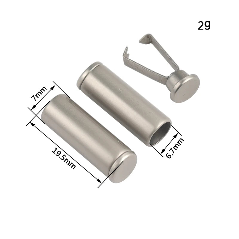 100pcs DIY Metal Cord Lock Stoppers Custom Color Garment Plating Stopper Toggle Clip Rope Clasp Washable Nickel-Free Shoe Laces