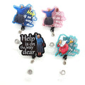 Scrub Life Glitter Acrylic Retractable ID Name Badge Holder Reel Nurse Doctor Accessory Gift Nurse Accessories