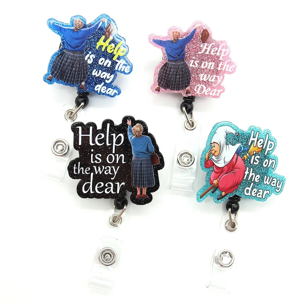 Scrub Life Glitter Acrylic Retractable ID Name Badge Holder Reel Nurse Doctor Accessory Gift Nurse Accessories