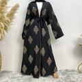 Modest Khimar Hijab Abaya With Hijab Middle East Dress Dubai Women Muslim Floral Open Dress Embroidery Design for Abaya