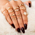 Finger Ring Set 2021  Wholesale Custom 13pcs/set European and American Retro Opal Crown With Diamond Stars and Moon Ring