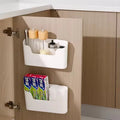 Plastic Wall Mounted Storage Box Kitchen Shelf Cabinet Door Storage Organizer Wall-Mounted Cabinet Rack Hanging Storage Liners