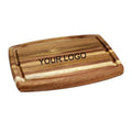 Wanuocraft Eco-friendly Bulk Serving Square Wooden Chopping Block Small Acacia Wood Cutting Boards with Groove Laser Engraving