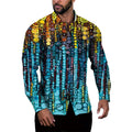 Full Sleeve Men's Anti-Wrinkle Printed Spring Long Sleeve Button-Up Dress Shirt